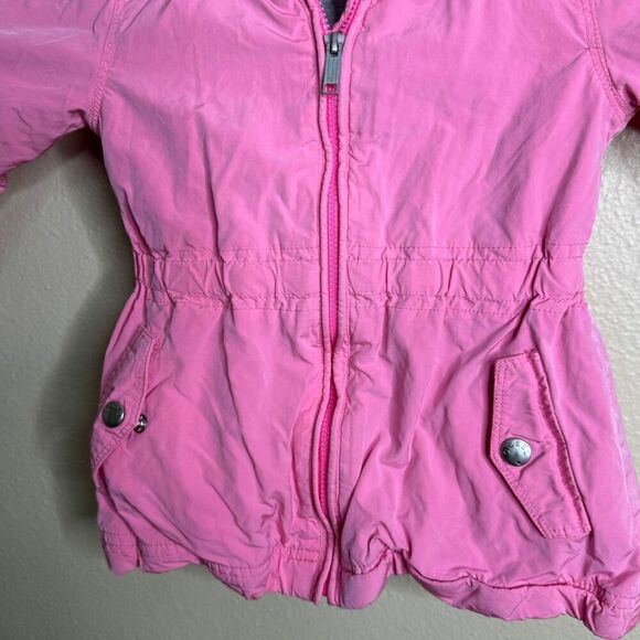 Diesel Jacket Baby Girl 12M Pink Hooded Full Zip Windbreaker - Picture 3 of 11